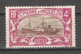 St Pierre & Miquelon 1932, Boat 4c, Scott # 138, VF Mint Hinged*OG (P-5) - Unused Stamps