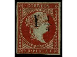 * CUBA. Ed.4. Y 1/4 S. 2 Reales Carmín. Ejemplar De Márgenes Completos, Color Fresco Y Goma... - Autres & Non Classés