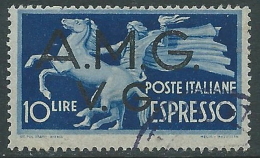 1946 TRIESTE AMG VG ESPRESSO USATO 10 LIRE - L1 - Oblitérés