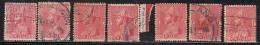 1s X 7 Used, Shade Varities  New Zealand 1926 / 1927 - Gebraucht