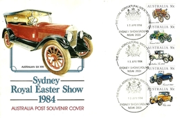 AUSTRALIA COVER ANCIENT CARS SET OF 5 STAMPS DATED 13-04-1984 SG? READ DESCRIPTION !! - Storia Postale