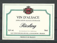 ALSACE VIN RIESLING CAVE SIGOLSHEIM   NEUF QUALITÉ - Riesling