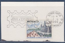 = Le Casino Et Les Terrasses, Monaco, 1er Jour 1.6.66 N°691 Sur Fragment - Lettres & Documents