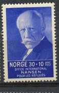 Norway 1935 30+10o Fridtjof  Nansen Issue #B8 MH - Unused Stamps