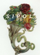 Vase Corne D Abondance  Garni De Bouquet Multicolore  Traces De Colle Au Dos BE Début 1900 - Fleurs