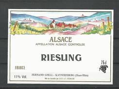 ALSACE VIN RIESLING FERNAND GSELL CAVE KAYSERSBERG    NEUF QUALITÉ - Riesling