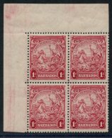 1939 1d Scarlet P.13½ X 13 Upper Left Corner Marginal UM Block Of Four (minor Gum Bends Affecting Two), Light Gum - Sonstige & Ohne Zuordnung