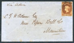 1858 (3 Apr) Envelope Ex The 'Pipon Bell' Correspondence To Mauritius, Marked 'Via Aden,' Bearing 5d Chestnut (touched A - Sonstige & Ohne Zuordnung