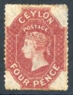 1861-64 4d Deep Rose-red, Unused With Part Original Gum, The Back Of The Odd Perf With Light Tone O/w Fine, SG.30a, Cat. - Sonstige & Ohne Zuordnung