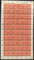 1904 MCCA 1d Vermilion Complete M Sheet Of 60 With Full Sheet Margins, Eight Stamps Are Hinged, Others UM, SG.44, Cat. & - Autres & Non Classés