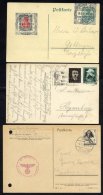 1935 Stationery Card Franked By Nazi Party Label In Place Of A Stamp, Tied Berga C.d.s (scarce Label On Cover), Also PPC - Sonstige & Ohne Zuordnung