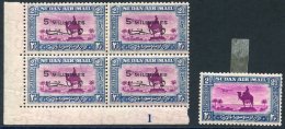 1938 Air 5m On 2½p Magenta & Blue, Variety Wmk Sideways & Inverted In A Plate 1 Lower Left Corner Block O - Sonstige & Ohne Zuordnung