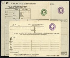 QV Telegraph Form 1s Green Dated Die 25.10.82 TP38a (Cat. £100), 6d Dated  Die 20.11.90 TP39b Cat. (£50) &am - Sonstige & Ohne Zuordnung