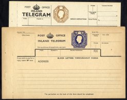 KGVI Telegraph Forms 1s Die TP28c (Cat. £75), 1/6d Die TP31a - Tudor Crown (Cat. £125), Mainly Fine. (2) - Sonstige & Ohne Zuordnung