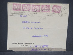 ESPAGNE - Enveloppe De Alicante Pour La France En 1938 Avec Censure De Valencia - L 6947 - Marques De Censures Républicaines