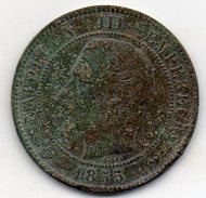 France - 10 Centimes 1855 W - Napoléon III Empereur - Lille - 10 Centimes