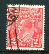 Australia 1918-23 KGV Heads (2nd Wmk.) - 2d Bright Rose Scarlet Used (SG 63) - Used Stamps