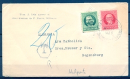 1938 , CUBA , SOBRE CIRCULADO ENTRE PUEBLO NUEVO - MATANZAS Y REGENSBURG , TASADO POR INSUFICIENTE FRANQUEO - Briefe U. Dokumente