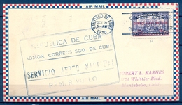 1930 , CUBA , PRIMER VUELO SANTIAGO DE CUBA - LA HABANA , YV. 3 , SERVICIO AÉREO NACIONAL , LLEGADA - Storia Postale