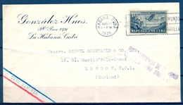 1935 , CUBA , LA HABANA , LONDRES , POR INSUFICIENCIA DE FRANQUEO SE CURSA COMO ORDINARIO - Briefe U. Dokumente