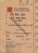 Schweiz - SBB - Schüler- Und Lehrlingsabonnement Serie 28 5 Hin- Und Rückfahrten - Dielstorf Laufenburg 1971 - Europa