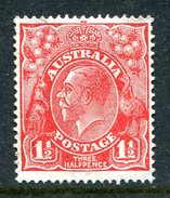 Australia 1926-30 KGV Heads (Wmk. Mult. Crown A) - P.14 - 1½d Scarlet Used (SG 87) - Used Stamps