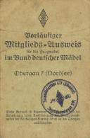 WK II Dokumente - BDM-Ausweis Mit Lichtbild - Vorläufiger Ausweis Obergau Nordsee Mit Beitragsmarken (Knitter) - Non Classificati