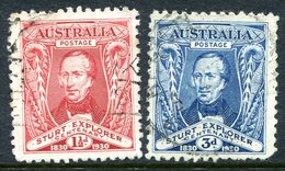 Australia 1930 Centenary Of Exploration Of Murray River Set Used (SG 117-118) - Oblitérés