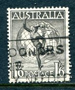 Australia 1948-56 Definitives (Wmk. Sideways) - 1/6 Hermes & Globe Used (SG 223a) - Mint Stamps