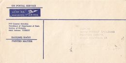 5122FM- FREE POSTAL OFFICE CORRESPONDENCE, COVER, 1985, TURKEY - Covers & Documents