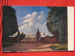Roma (RM) - Künstlerkarte Panorama Di Roma Visto Da Villa Pamphili-Dorio - Parks & Gärten