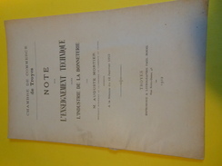 Livret De 1 Pages/Ch. De Com. De TROYES/Note Sur L'Enseignement Technique  Dans L'Industrie De La Bonneterie/1912  VPN76 - Sonstige & Ohne Zuordnung