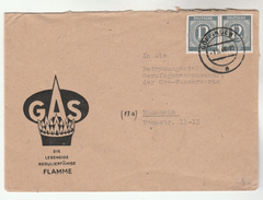1946 Goppingen GERMANY COVER Illus GAS FLAME ADVERT Energy Stamps Allied Zone - Gas