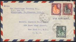 Cover With 3-color Postage Of 22c. Sent From Kingstown To New York On 14/SE/1949, VF! - St.Vincent (...-1979)