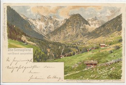 AUSTRIA, VORARLBERG, SCESAPLANA VON BRAND, Sign. STRUTZEL, EX Cond. Fine Litho PC,  Used 1901 - Brandertal