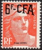 Réunion N° 299.A ** Marianne De Gandon Surchargé CFA 6frs/12 Rouge - Unused Stamps