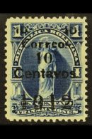 1912 10c On 1c Blue With SURCHARGE IN BLACK, Scott 101d Or SG 129b, Mint. For More Images, Please Visit... - Bolivie