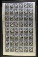 1938-52 NHM COMPLETE SHEET OF 60 3d Black & Deep Blue, SG 114a, Never Hinged Mint Complete Sheet Of 60 Stamps... - Bermudes