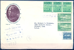CUBA 1953 , ESTACION AGRICULTURA - LA HABANA  , SOBRE CIRCULADO A CLINTON ( IOWA ) , LLEGADA - Covers & Documents