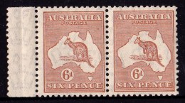 Australia 1932 Kangaroo 6d Chestnut C Of A Watermark MNH Marginal Pair - Nuovi