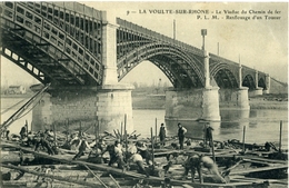 La VOULTE Sur Rhone Le Viaduc Du Chemin De Fer P.L.M. Renflouage D'un Toueur - La Voulte-sur-Rhône