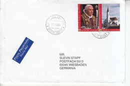 Vaticano - 2008 - 80º Genetliaco Di Papa Benedetto XVI 0,60€ Su Busta Per La Germania - Lettres & Documents
