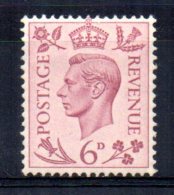 Great Britain - 1939 - 6d George VI Definitive - MH - Unused Stamps