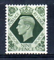 Great Britain - 1939 - 9d George VI Definitive - MH - Ongebruikt