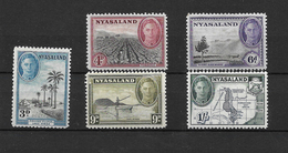 Nyasaland 1945 KGVI Set Selection To 1/- Mm (5066) - Nyassaland (1907-1953)