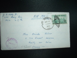 LETTRE Par AVION (cachet Violet Spécial) Pour FRANCE TP 15c OBL.MEC.MAY 29 1950 PHILADELPHIA - Sonstige & Ohne Zuordnung