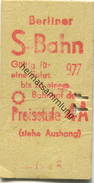 Deutschland - Berlin - Berliner S-Bahn - Gültig Für Eine Fahrt Bis Zu Einem Bahnhof Der Preisstufe 4A - Fahrkarte - Europe