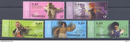Slovenia Slovenie Slowenien 2010 Used CTO Mi. 854 - 858: Puppets Art Violine; Marionete; Shadow Puppet; Stick Puppet - Puppets