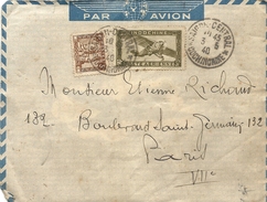 LETTRE 194O . POUR PARIS . PAR AVION - Lettres & Documents