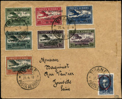 N°15/21 Les 7 Val Obl Tirane 21/4/38 Pour La France, Cachet D'arrivée Au Verso - TB - Albanien